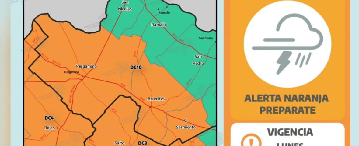 Alerta naranja para este lunes en Salto