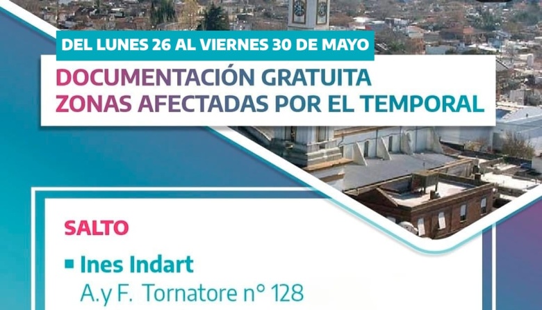 Operativos de documentación gratuita para afectados por el temporal