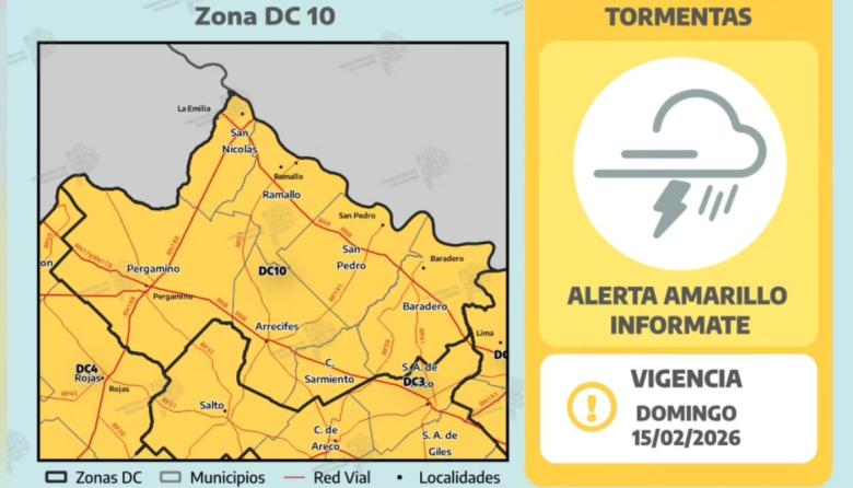 Alerta amarilla por tormentas en Salto y zona