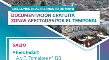 Operativos de documentación gratuita para afectados por el temporal