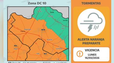 Alerta naranja para este lunes en Salto
