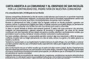 Carta abierta a la comunidad y al Obispado de San Nicolás por la continuidad del Padre Iván